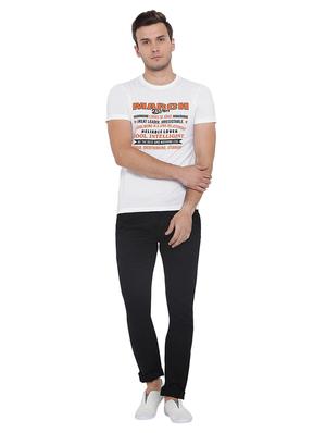 white cotton blend chest print t-shirt - 15541165 - Standard Image - 4