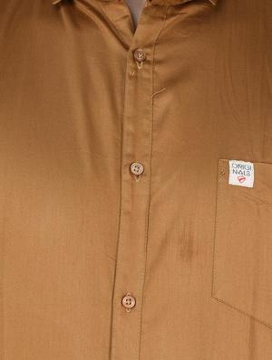 brown cotton casual shirt - 15541940 - Standard Image - 4