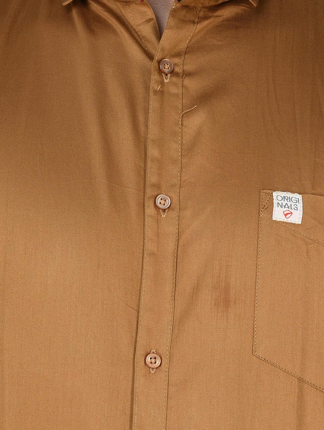 brown cotton casual shirt - 15541940 - Zoom Image - 4