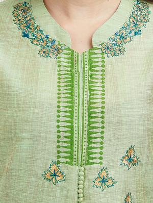 embroidered asymmetric churidaar suit - 15544137 - Standard Image - 4
