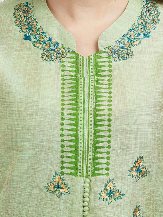 embroidered asymmetric churidaar suit - 15544137 - Zoom Image - 4