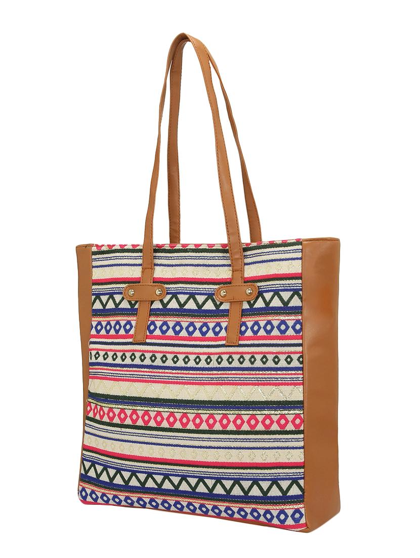 multi colored canvas regular tote - 15544311 - Zoom Image - 4