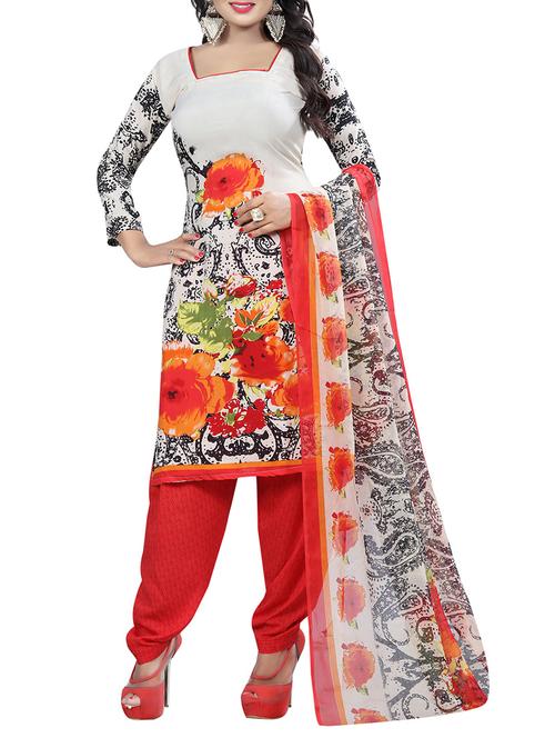 Printed unstitched salwar suit - 15544740 - Very Small Image - 1