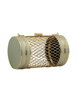 silver metal box clutch - 15544772 - Standard Image - 4