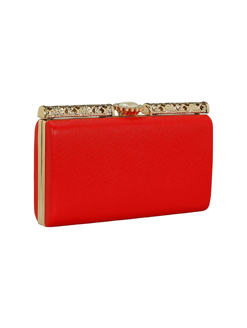 red leatherette (pu) box clutch - 15544773 - Zoom Image - 4
