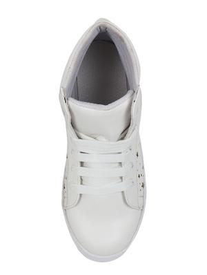 white lace-up sneakers - 15545240 - Standard Image - 4
