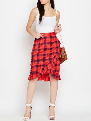 mock wrap ruffled skirt - 15545299 - Standard Image - 4