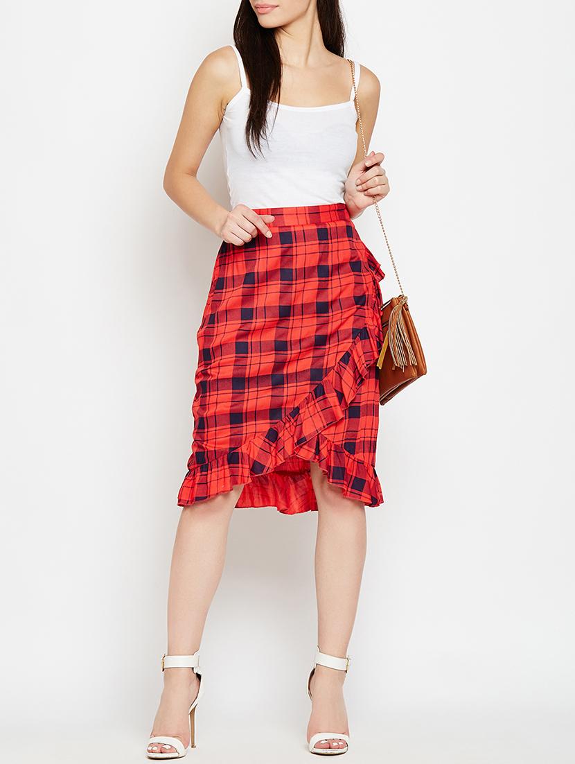 mock wrap ruffled skirt - 15545299 - Zoom Image - 4