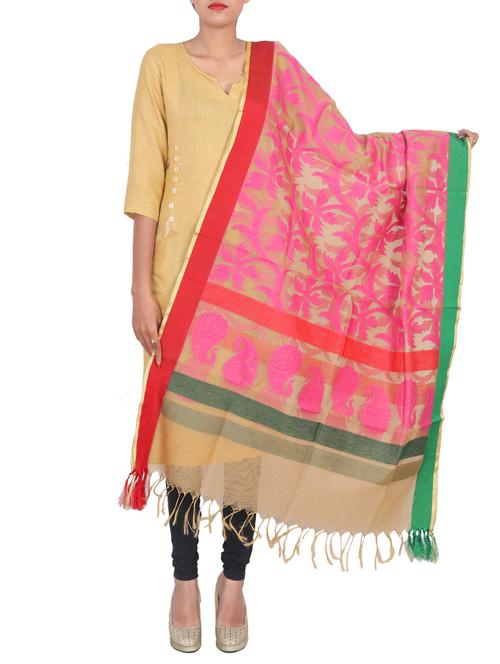banarasi dupatta with tassels - 15545825 - Standard Image - 1