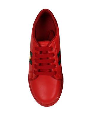 red lace-up sneakers - 15547012 - Standard Image - 4