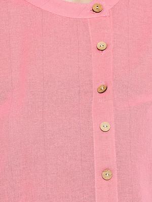 pink cotton aline kurti - 15547821 - Standard Image - 4