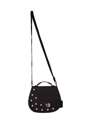 black leatherette (pu) regular sling bag - 15557531 - Standard Image - 4