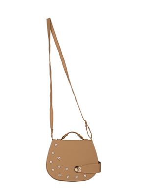 beige leatherette (pu) regular sling bag - 15557532 - Standard Image - 4