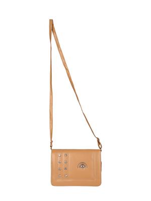 beige leatherette (pu) regular sling bag - 15557535 - Standard Image - 4