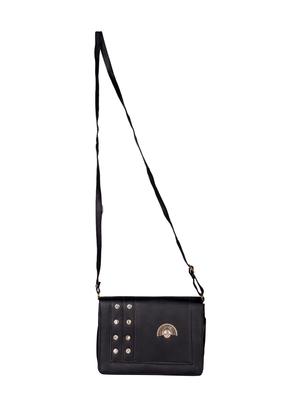 black leatherette (pu) regular sling bag - 15557536 - Standard Image - 4