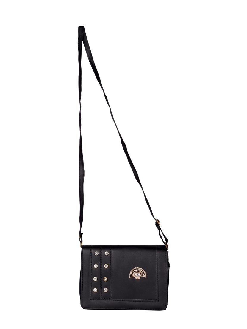 black leatherette (pu) regular sling bag - 15557536 - Zoom Image - 4