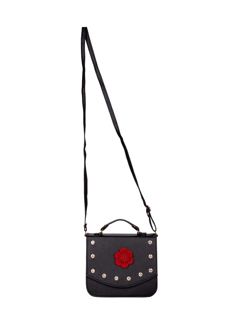 black leatherette (pu) regular sling bag - 15557538 - Zoom Image - 4