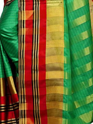 Zari Stripes maheshwari saree with blouse - 15557690 - Standard Image - 4