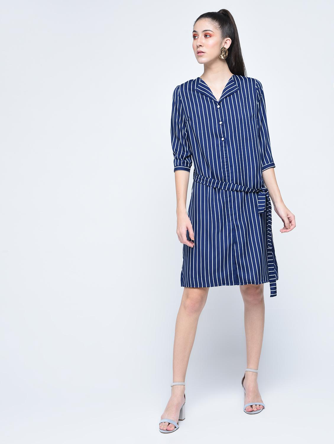 button detailed striped dress - 15560004 - Zoom Image - 4