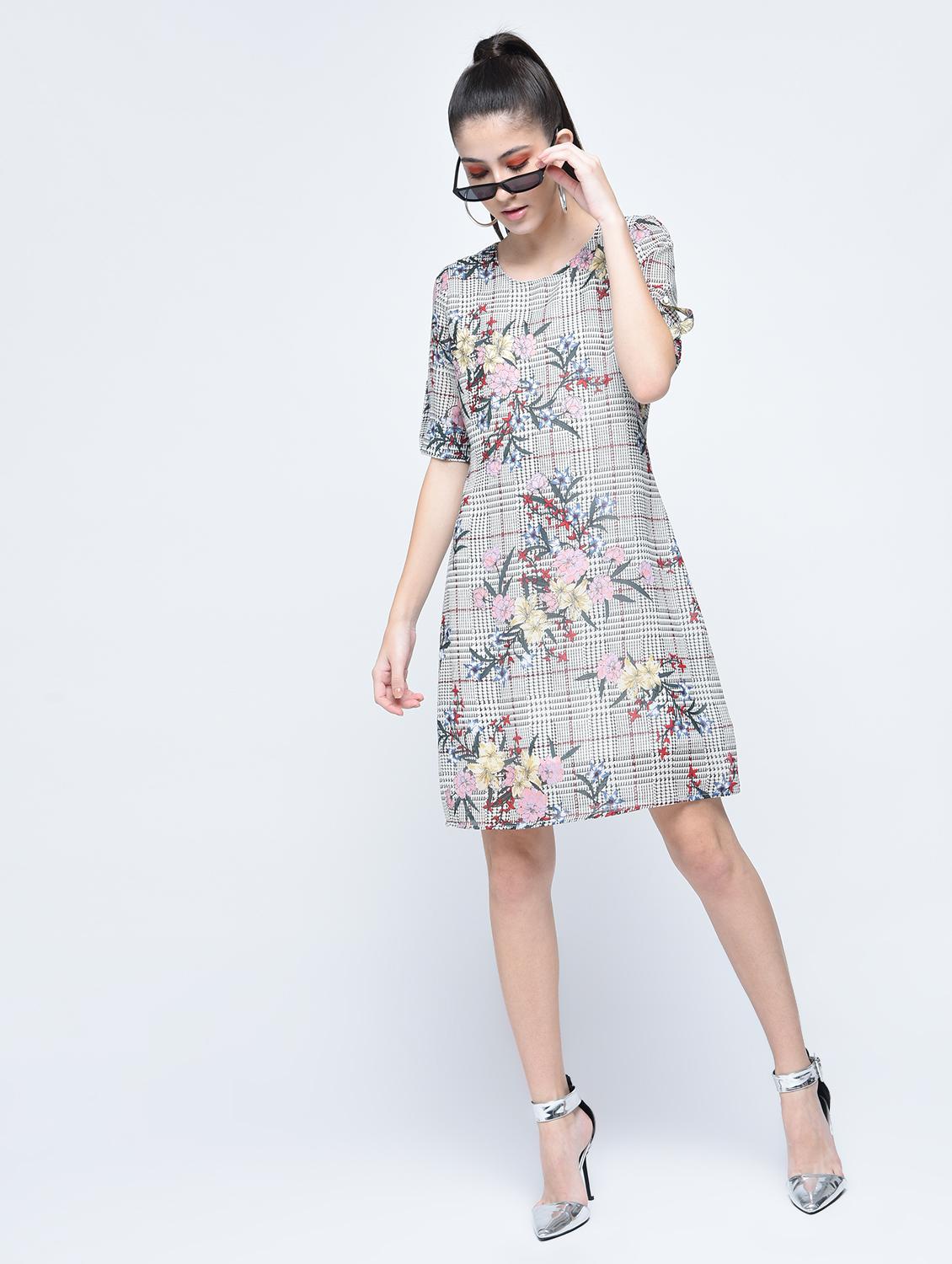 floral turn up sleeved dress - 15560006 - Zoom Image - 4