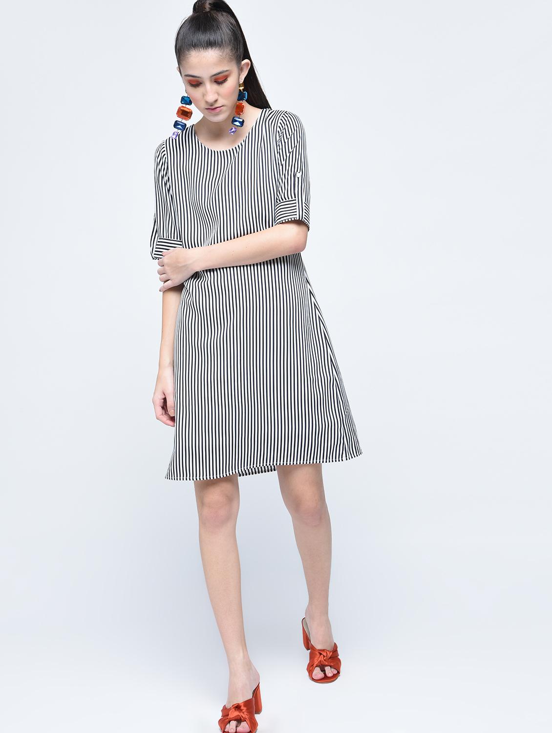 roll up sleeved striped dress - 15560013 - Zoom Image - 4