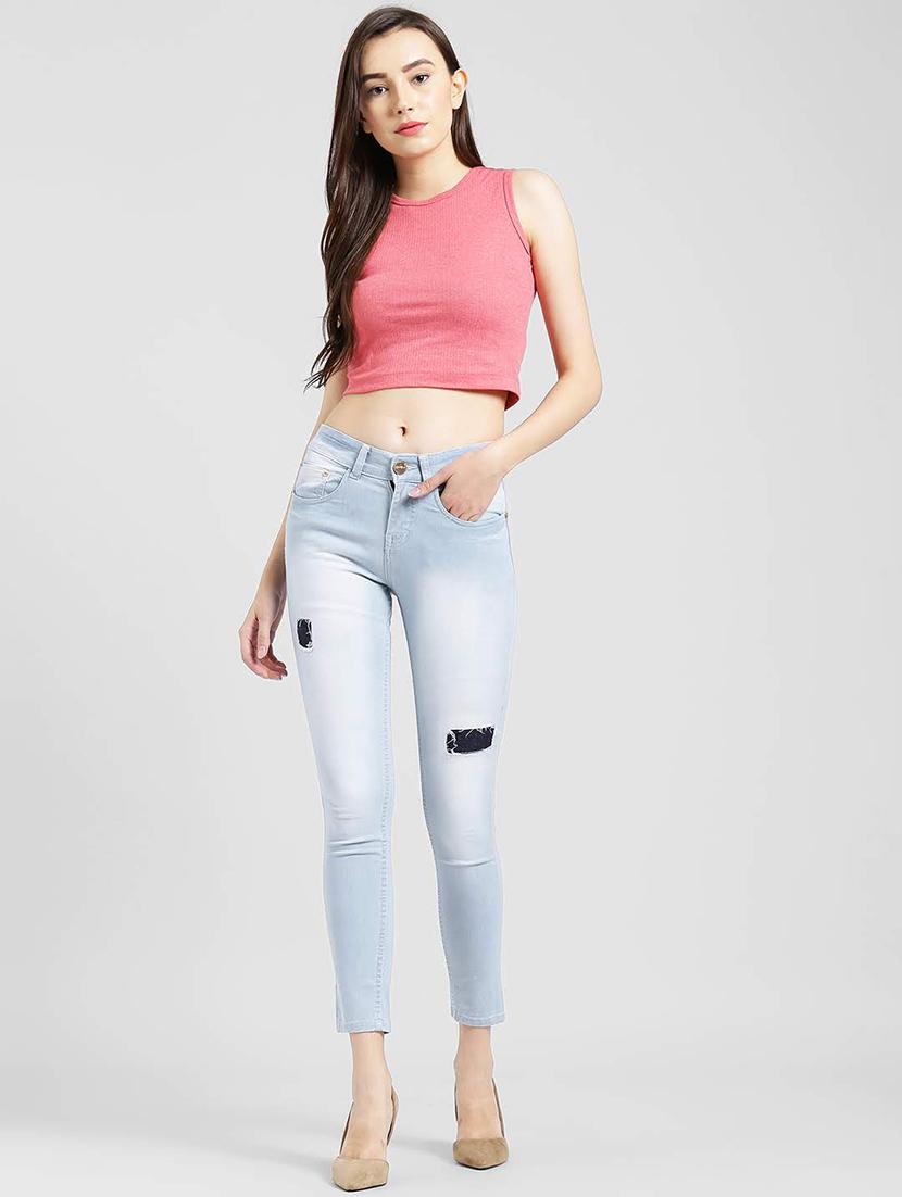Patched denim stone wash jeans - 15560235 - Zoom Image - 4