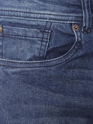 blue cotton blend washed jeans - 15560416 - Standard Image - 4