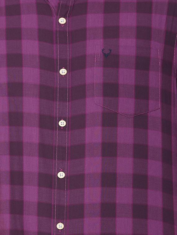 purple cotton casual shirt - 15560483 - Zoom Image - 4