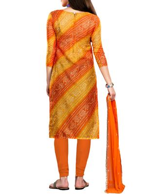 embroidered bandhani churidaar suit - 15560740 - Standard Image - 4