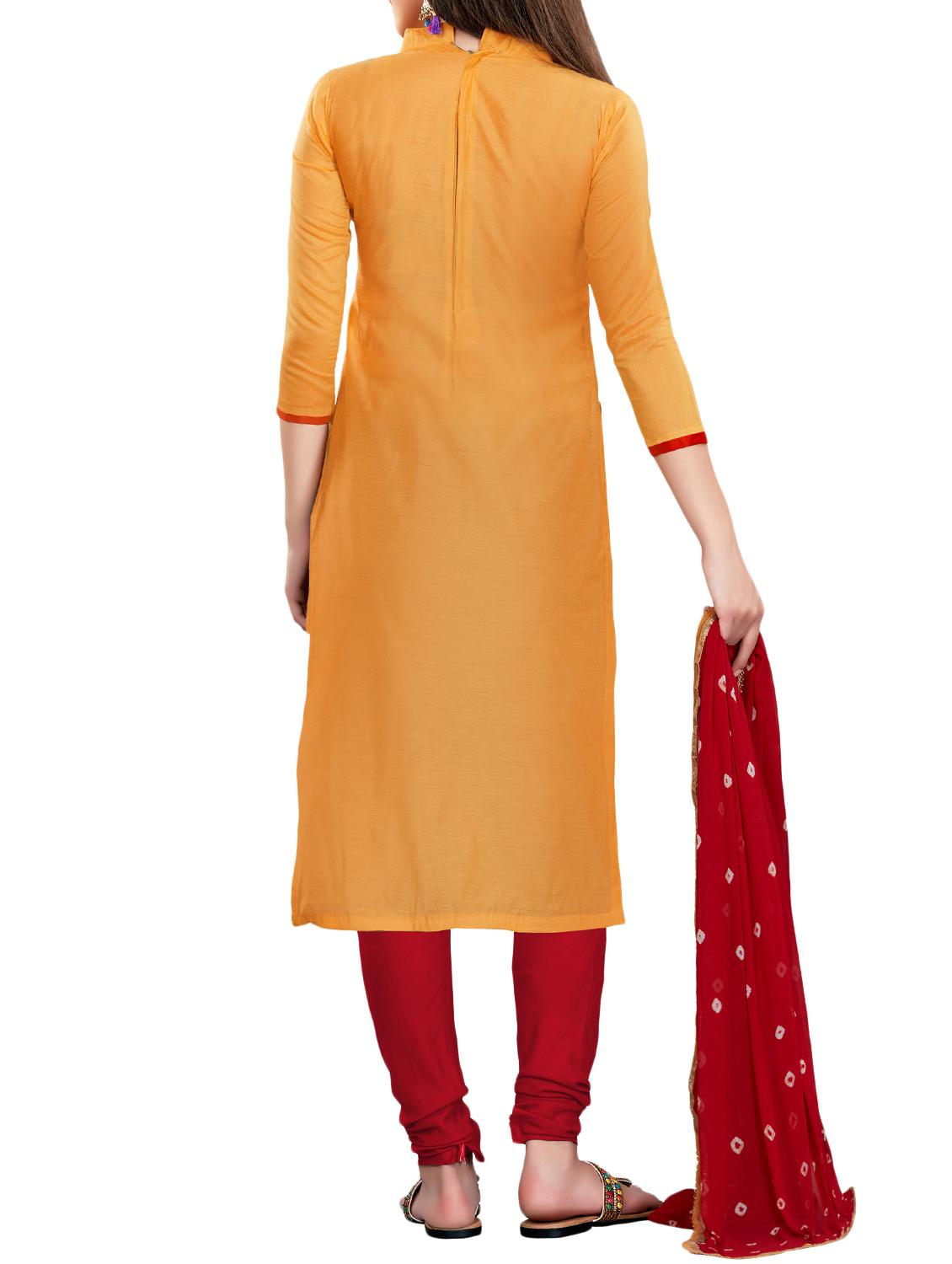yoke design unstitched churidaar suit - 15560760 - Zoom Image - 4