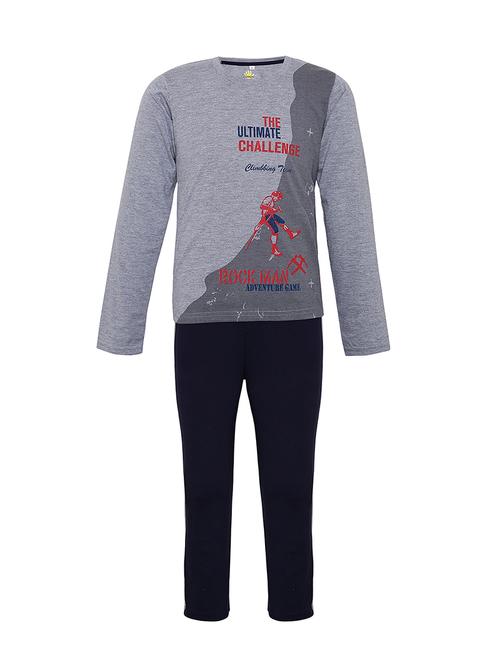 grey cotton pyjama set - 15561533 - Standard Image - 1