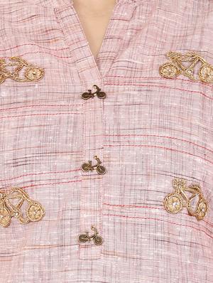 textured embellished straight kurta - 15565362 - Standard Image - 4
