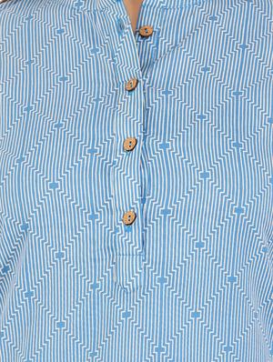 a-line stripes placket kurta - 15565364 - Standard Image - 4