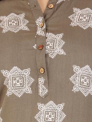 printed straight kurta - 15565366 - Standard Image - 4