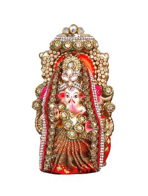 multicolor laxmi ganesha idol with stone embellishment - 15565929 - Standard Image - 4