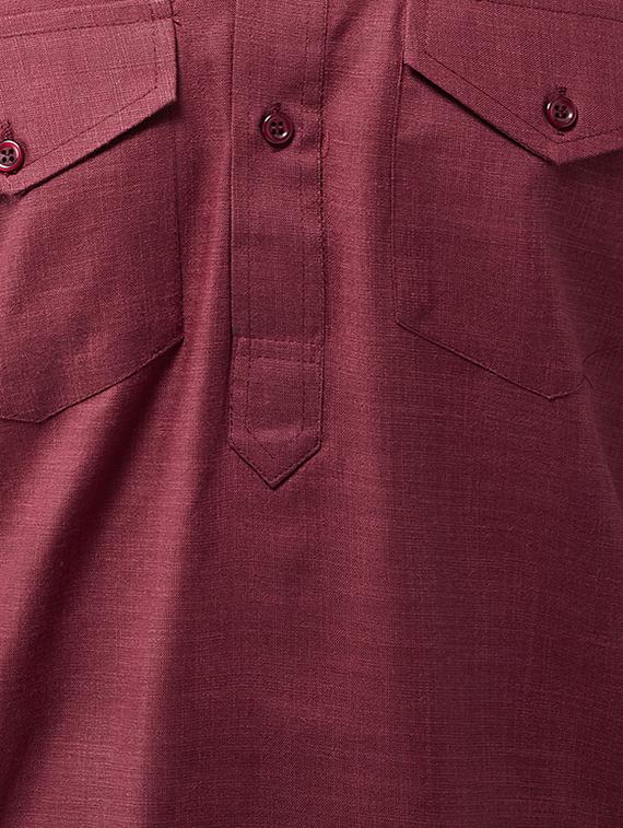 maroon cotton pathani set - 15566022 - Zoom Image - 4