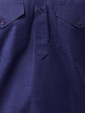 navy blue cotton pathani set - 15566023 - Standard Image - 4