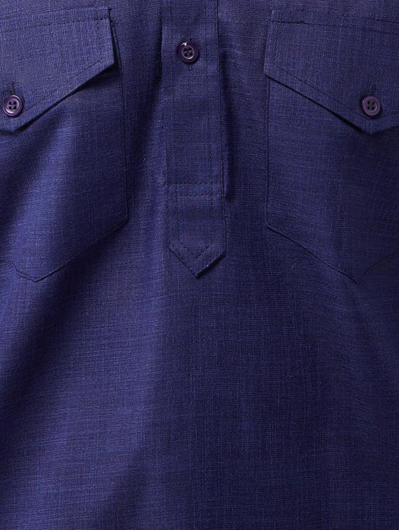 navy blue cotton pathani set - 15566023 - Zoom Image - 4