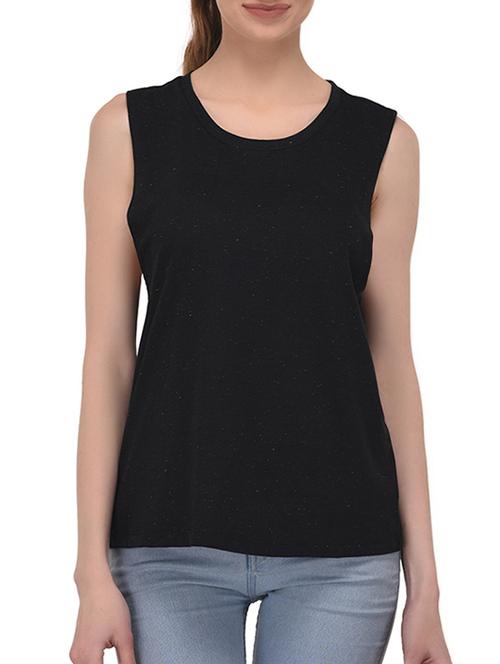 round neck melange tank top - 15569172 - Standard Image - 1