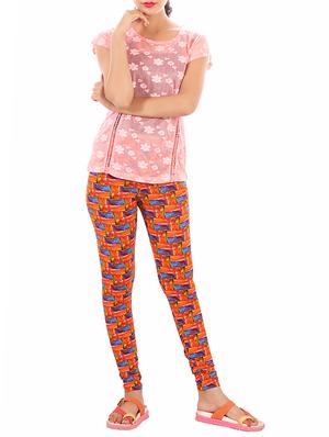 orange printed legging - 15569798 - Standard Image - 4