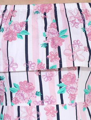 off shoulder printed dress - 15570088 - Standard Image - 4
