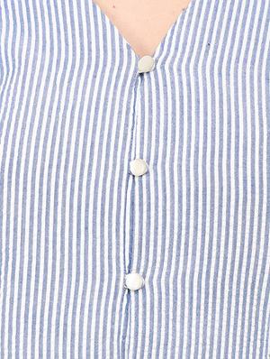 button up striped top - 15570156 - Standard Image - 4
