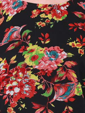 slit back tie up detail floral top - 15570187 - Standard Image - 4