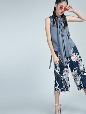 satin bow tie neck top - 15572201 - Standard Image - 4