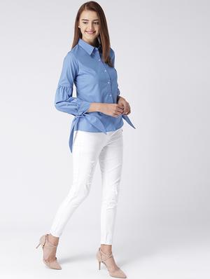 tie up embellished sleeved shirt - 15572885 - Standard Image - 4