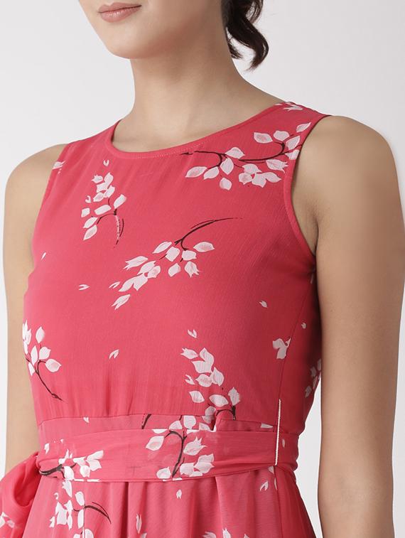 self tie waist printed dress - 15574029 - Zoom Image - 4