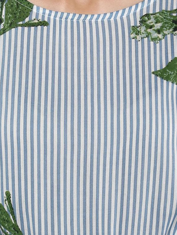 front knot detail striped floral top - 15577494 - Zoom Image - 4