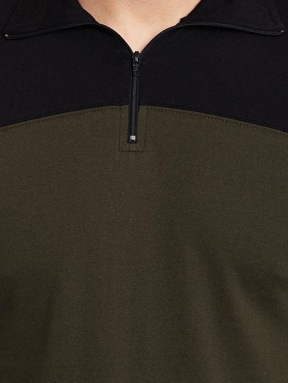 green cotton color block t-shirt - 15578020 - Zoom Image - 4