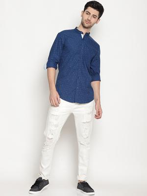 blue cotton casual shirt - 15578338 - Standard Image - 4