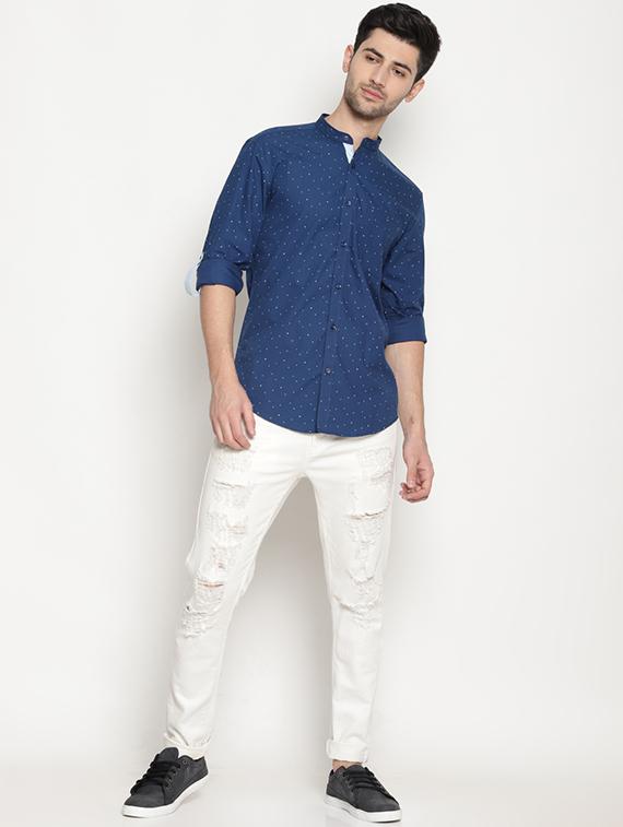 blue cotton casual shirt - 15578338 - Zoom Image - 4